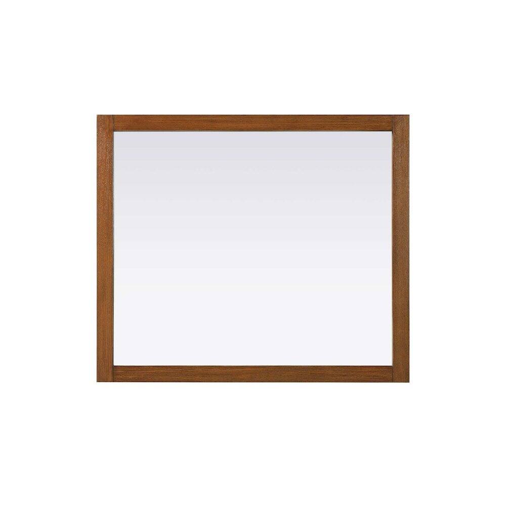 Alt View 1. Elegant Kitchen and Bath - Noah Wooden Rectangle Mirror 42 x 36 in Brandy Walnut - Brandy Walnut.