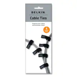 Belkin - F8B024 Multicolored Cable Ties (6/Pack) - Assorted