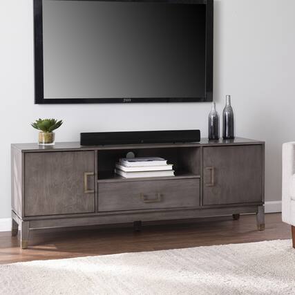 Front. Spaco - Spaco TV Stand for TVs Up to 65 Inch, Media Console with Storage Cabinets, Drawer,Cord Management for Living Gaming Room - Gray Wash.