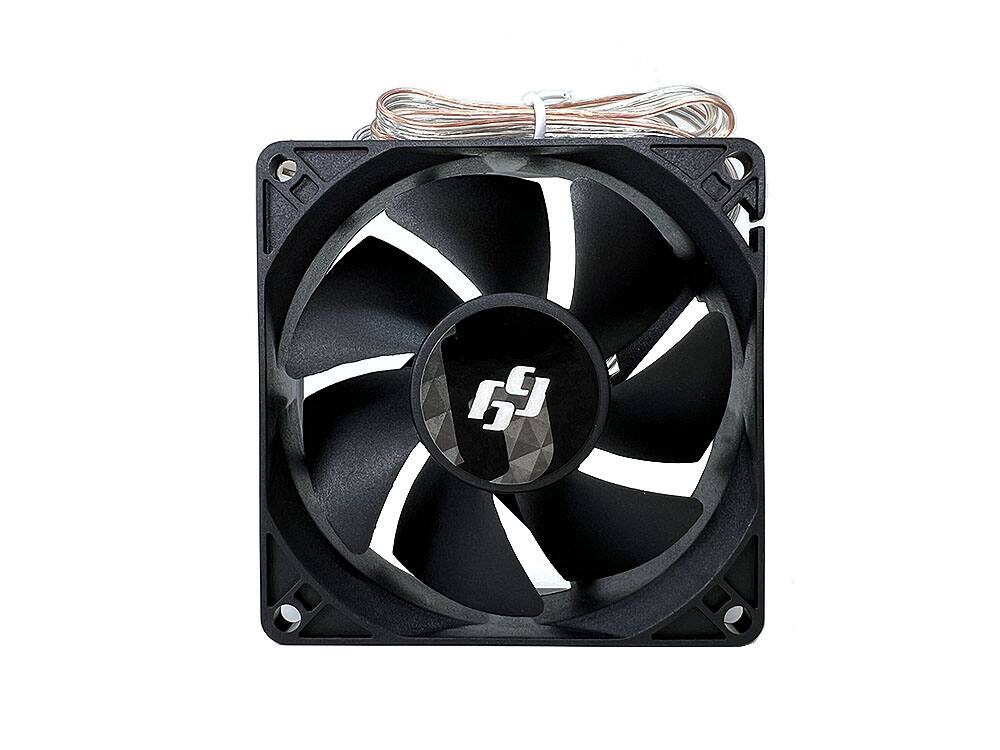 Front. Bluegears - b-Blaster 80mm 2 ball bearing, 3500 RPM, with Extreme Airflow 62 CFM - black.