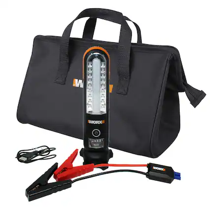 Front. WORX - Multi-Function Portable Car Jump Starter with USB Charging.