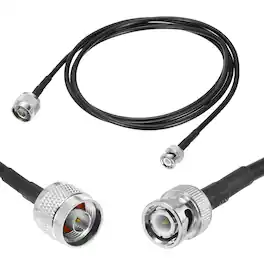 Unique Bargains - RG58 N-to-BNC, 50 Ohm LL BNC M/N M Coax Jumper for Spectrum Analyzer, Antenna, Ham Radio, Oscilloscope & RF - Black