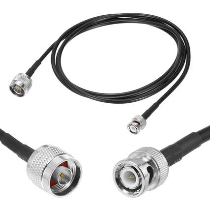 Front. Unique Bargains - RG58 N-to-BNC, 50 Ohm LL BNC M/N M Coax Jumper for Spectrum Analyzer, Antenna, Ham Radio, Oscilloscope & RF - Black.