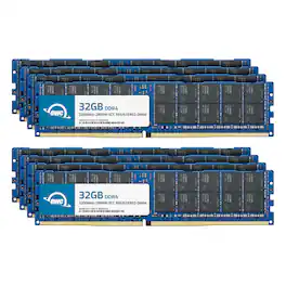 OWC - 256GB (8x32GB) DDR4 3200MHz PC4-25600 CL22 2RX4 ECC Registered RDIMM 1.2V 288-pin Memory RAM Upgrade for Server - Black Chips