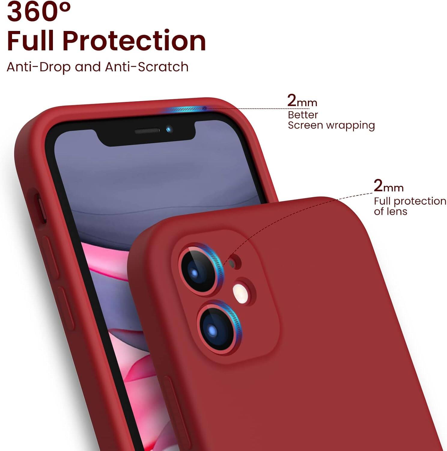 360° Full Protection
Anti-Drop and Anti-Scratch
2mm Better Screen wrapping
2mm Full protection of lens