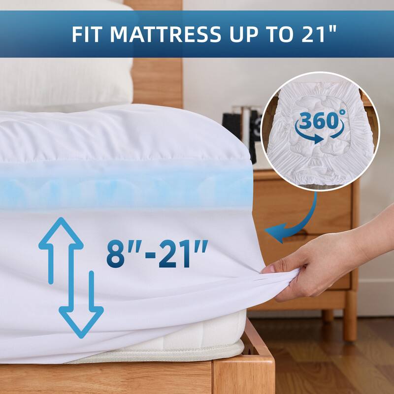 FIT MATTRESS UP TO 21"  
360°  
8"-21"