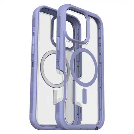 Front. OtterBox - Defender Series Pro XT Hard Shell for MagSafe for Apple iPhone 16 Pro Max - Lavender Haze.