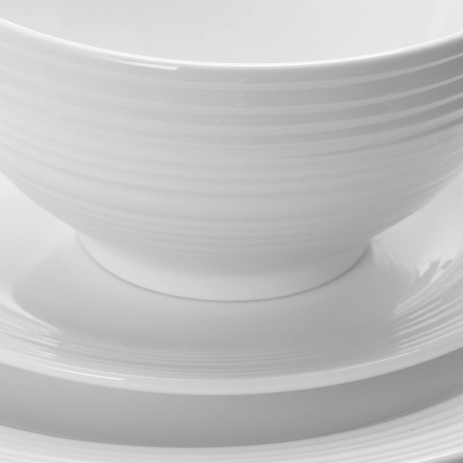 Alt View 2. Gibson - Gibson Home Amelia Court 16 Piece Dinnerware Set in White  Embossed - White.