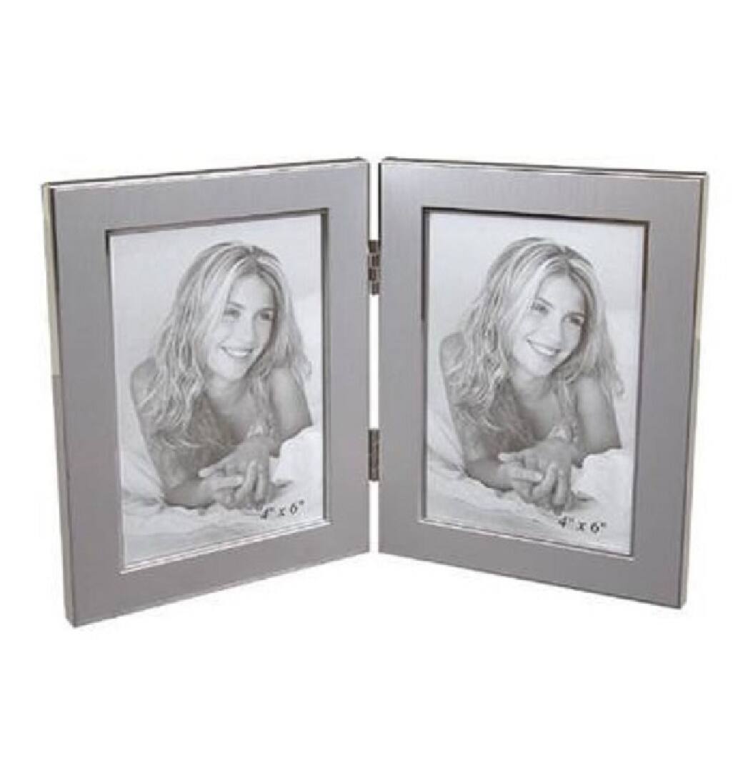 Front. Jiallo - Jolene double 5x7" frame - Silver, Multi Color.