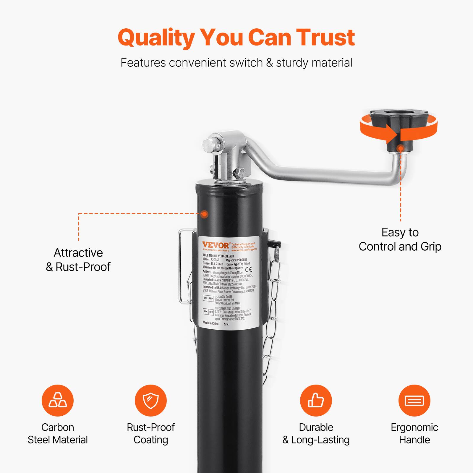 Quality You Can Trust  
Features convenient switch & sturdy material  

Attractive & Rust-Proof  

Easy to Control and Grip  

Carbon Steel Material  
Rust-Proof Coating  
Durable & Long-Lasting  
Ergonomic Handle