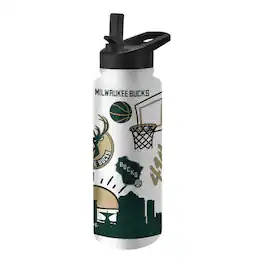 Logo Brands - Milwaukee Bucks 34oz. Native Quencher Bottle - Multicolor