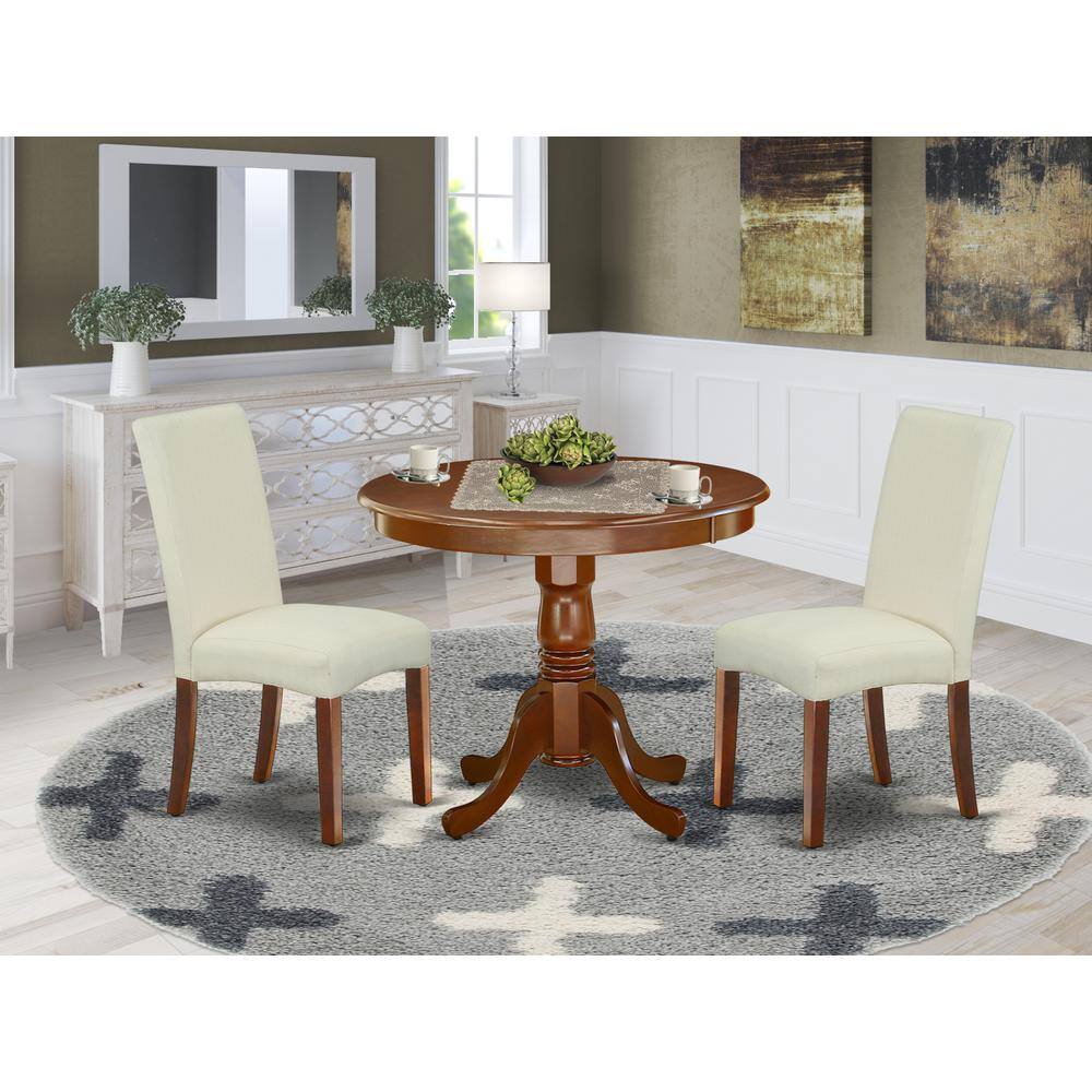 Back. East West Furniture - Dining Room Set Mahogany - Brown.