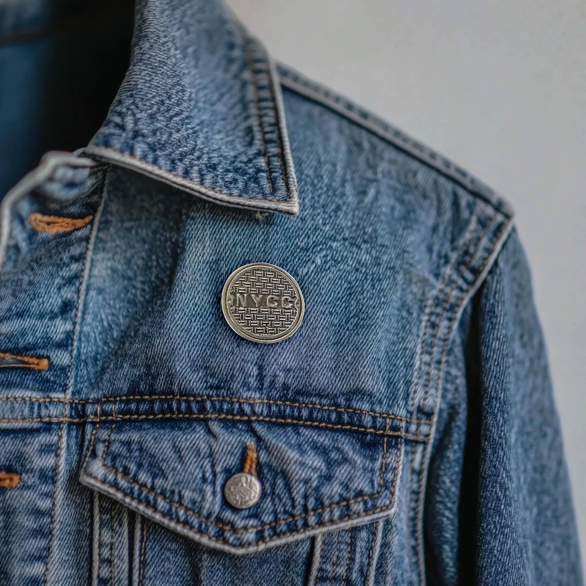 Alt View 10. Nerd Block - NYCC Sewer Lid Collector Pin - Silver.