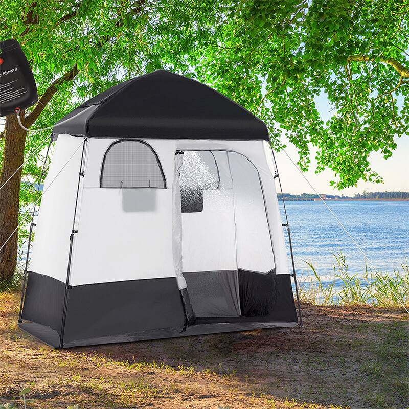 Alt View 1. Outsunny - Shower Tent, Pop Up Privacy Shelter for Camping, Dressing Changing Room, Portable Instant Outdoor Shower Tent Enclosure - Black.