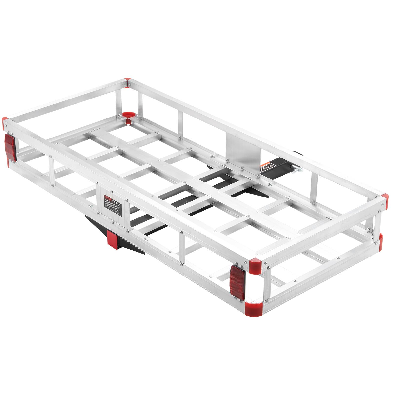 Alt View 5. VEVOR - 49.4 x 22.4 x 7.1 in Hitch Cargo Carrier, 500lb Capacity Trailer Hitch Mount Aluminum Cargo Basket - Silver.
