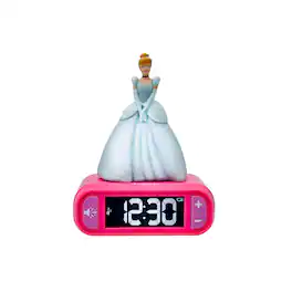 Lexibook - Disney Princess Cinderella Night Light Alarm Clock with Sounds - PURPLE