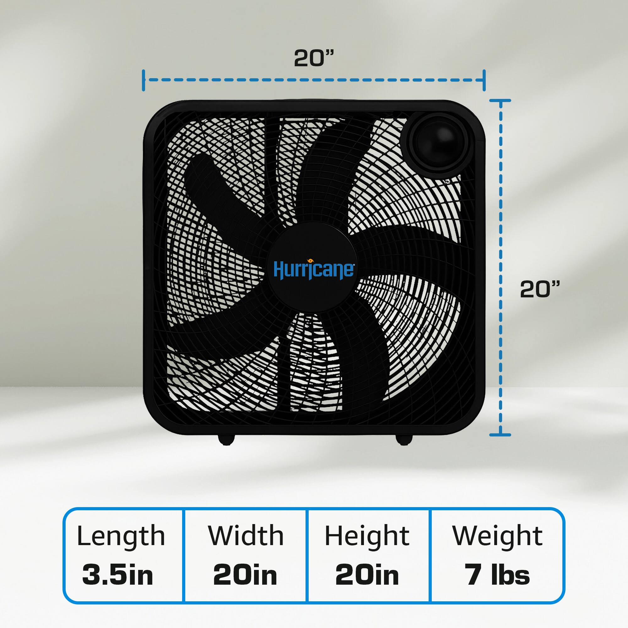 - Length: 3.5in
- Width: 20in
- Height: 20in
- Weight: 7 lbs