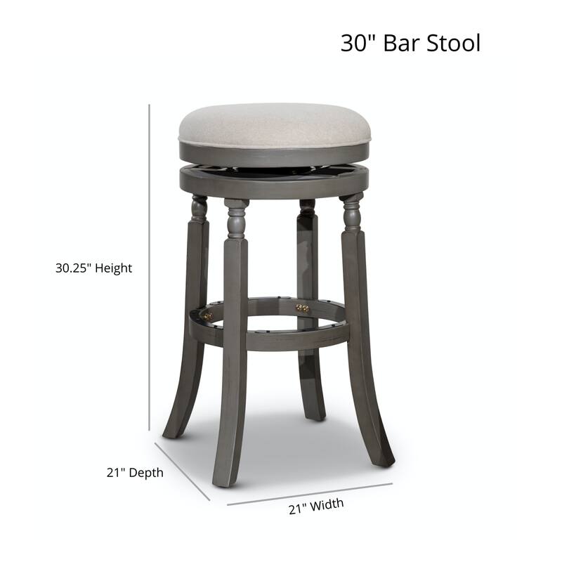 30" Bar Stool  
30.25" Height  
21" Depth  
21" Width