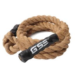 GSE Games & Sports Expert - Gym Sisal Climbing Rope, 1.5" Diameter Workout Rope for Indoor/Outdoor (15FT) - Brown