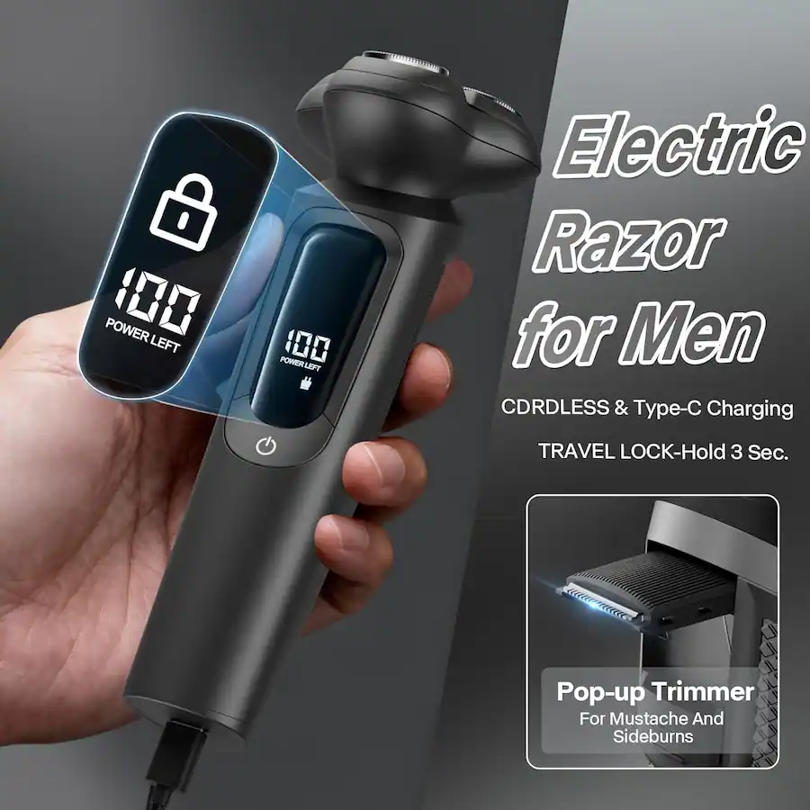 Dazzed Corner Electric Razor for Men – IPX8 Waterproof, 3D Flex Blades ...