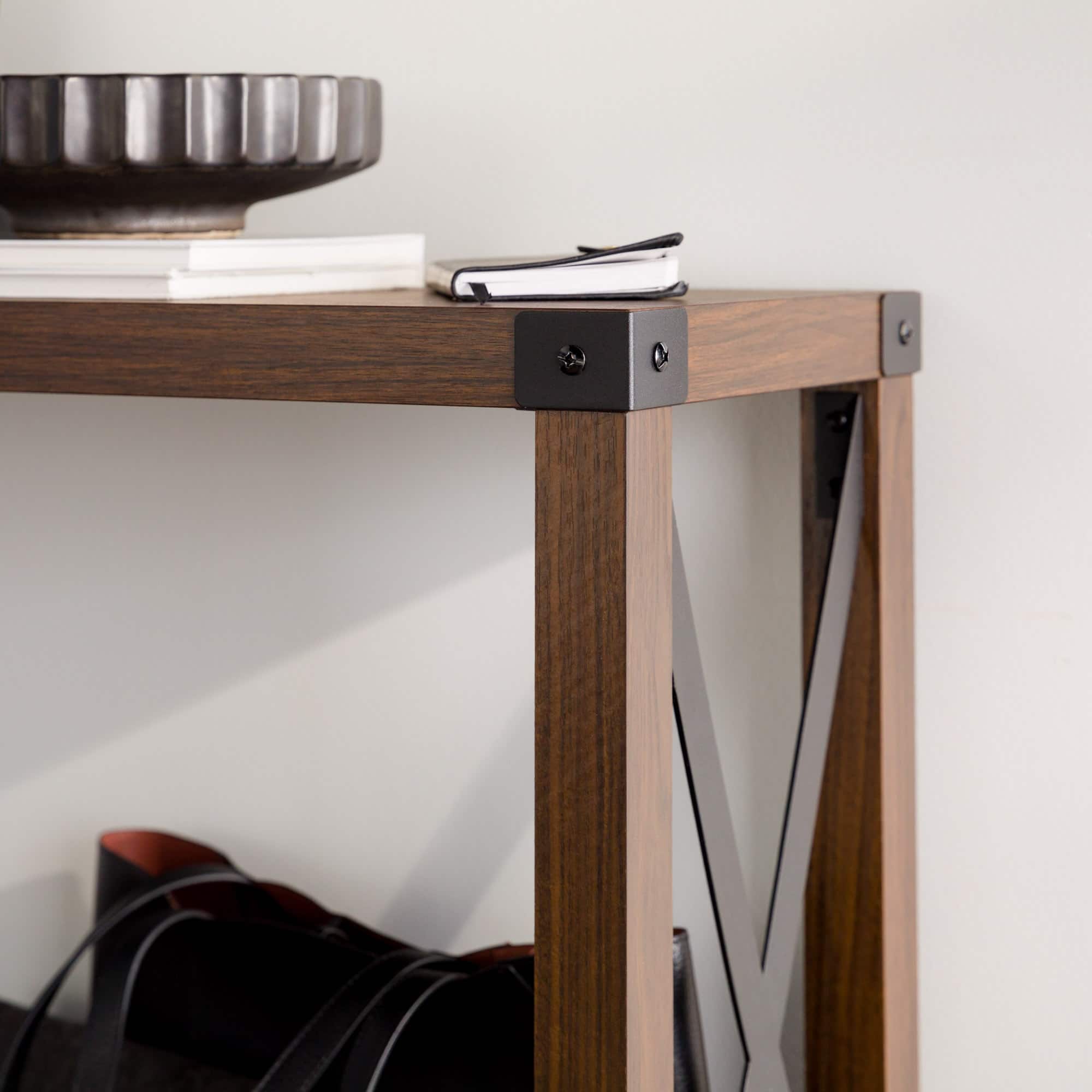 Alt View Zoom 17. Walker Edison - 46" Rustic Farmhouse Entryway Table - Dark Walnut.