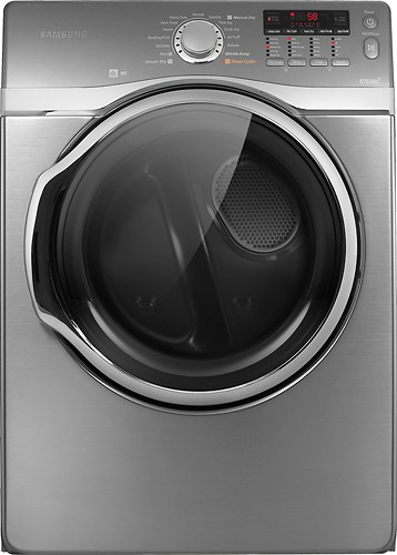  Samsung - 7.4 Cu. Ft. 13-Cycle Steam Electric Dryer - Stainless Platinum