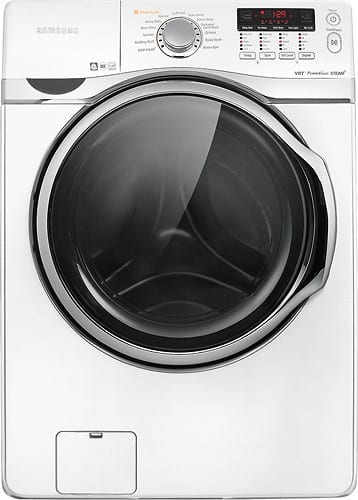 Front Standard. Samsung - 3.9 Cu. Ft. 13-Cycle High-Efficiency Steam Washer - White.