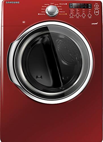  Samsung - 7.3 Cu. Ft. 9-Cycle Super Capacity Steam Electric Dryer - Red