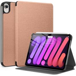 DTTO - Protective Case for iPad mini 7 (A17 Pro) / iPad mini 6, Premium Fabric Texture Hard Cover, Auto Wake/Sleep - Rose Gold