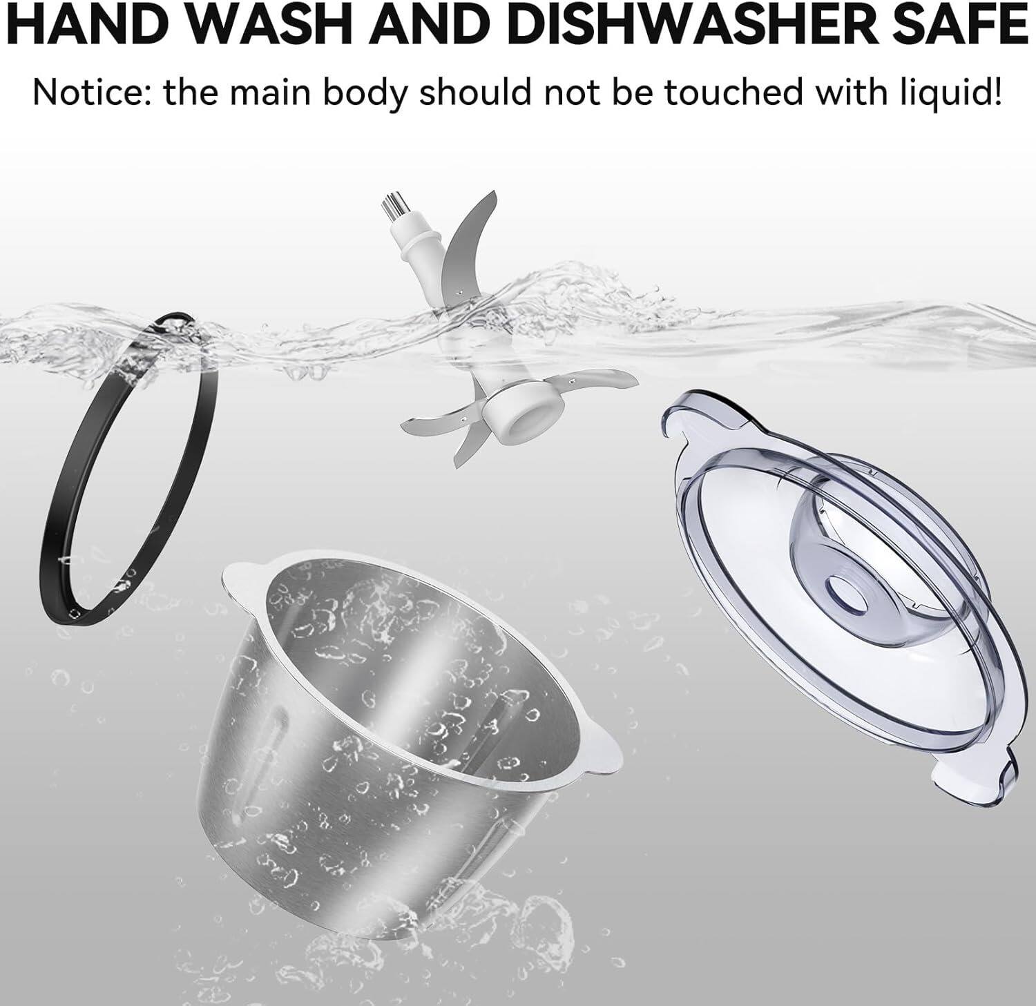 MOSZAR LLC - 5-Cup Mini Food Chopper – 250W, Stainless Steel, 4 Blades