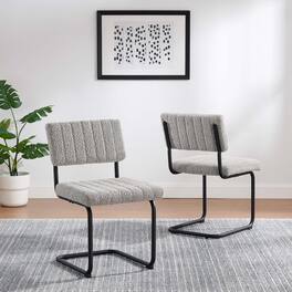 Parity Boucle Dining Side Chairs Set of 2 by Modway - Black Taupe