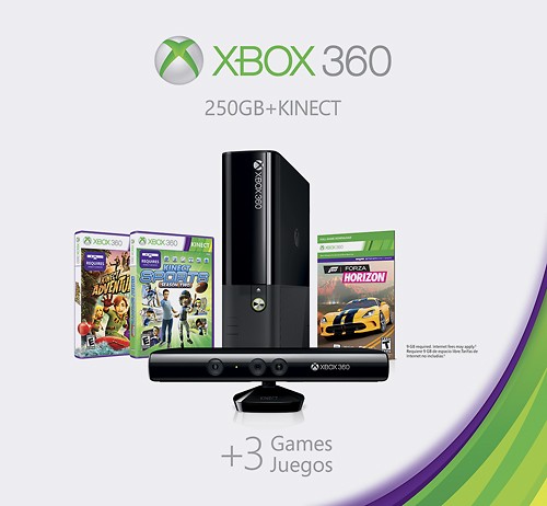  Microsoft - Xbox 360 250GB Holiday Bundle with Kinect and 3 Games