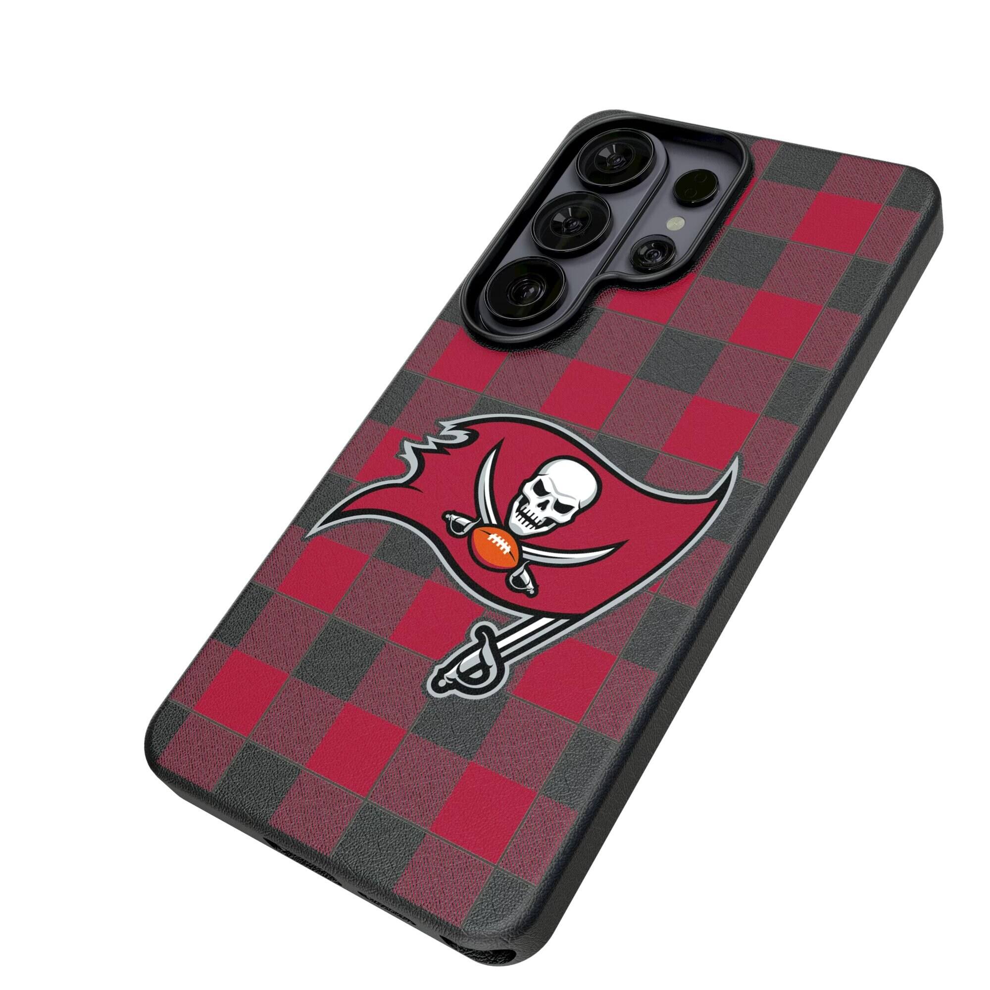 Alt View 1. Keyscaper - Tampa Bay Buccaneers Plaid Galaxy Magnetic Bump Case - S24 Plus - Black.