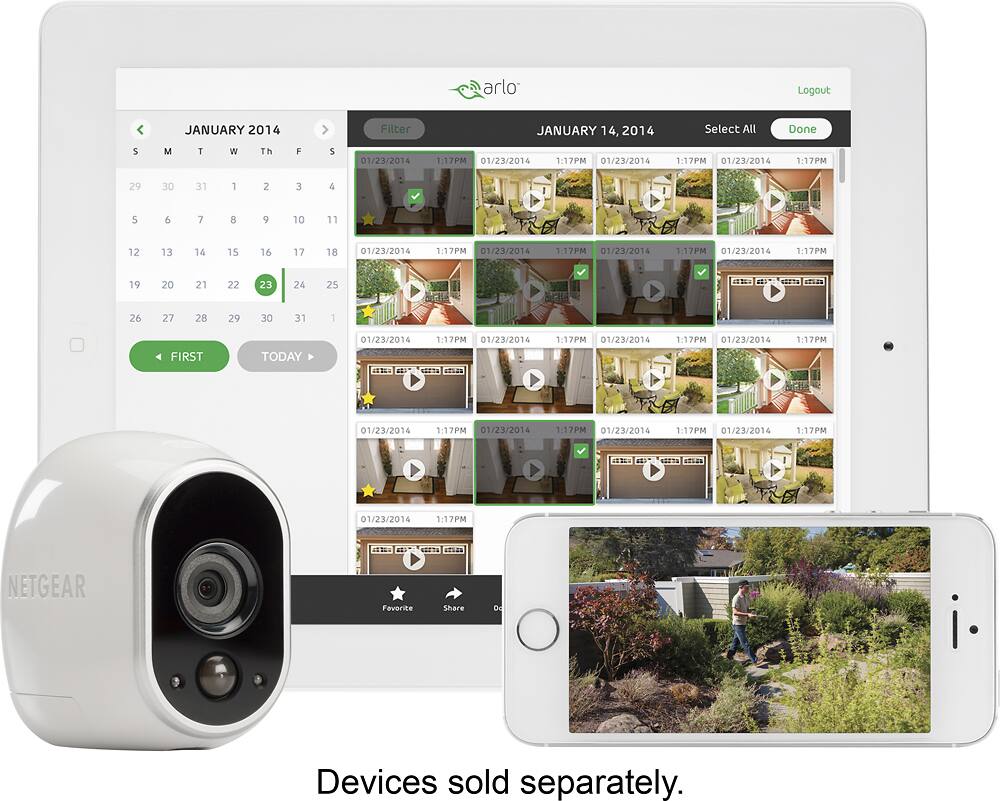 Alt View 17. NETGEAR - Arlo Smart Home Indoor/Outdoor Wireless High-Definition IP Security Camera - White/Black.