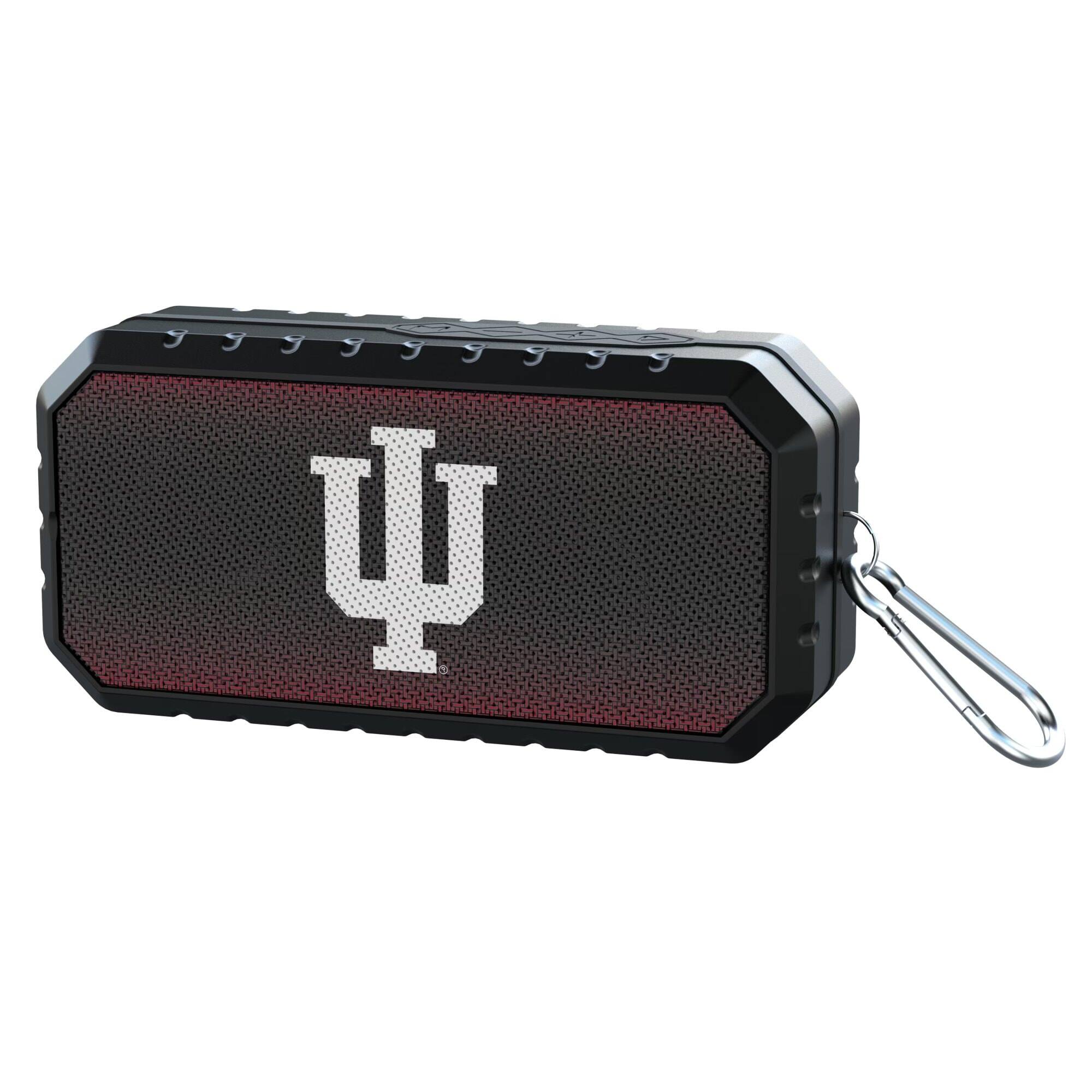 Alt View 1. Keyscaper - Indiana Hoosiers Water Resistant Linen Print Bluetooth Speaker - Black.