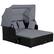 Front. Costway - Patio Rattan Daybed Lounge Retractable Top Canopy Side Tables Cushions - Grey.