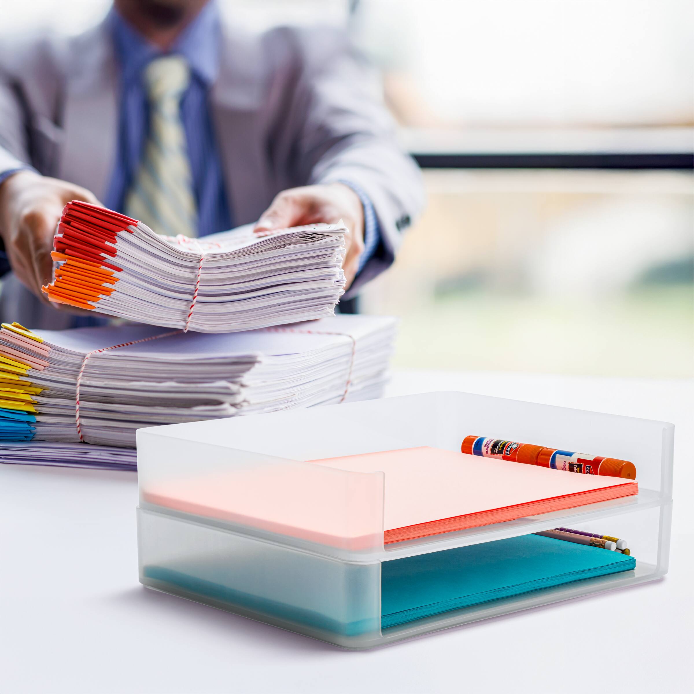 Alt View 1. Sorbus - Stackable Letter Tray for Folders, Papers, Office Supplies, High Quality.