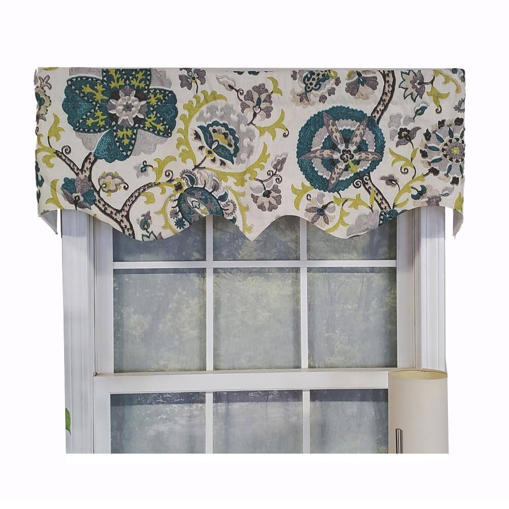 Front. RLF Home - RLF Home Modern Design Classic Celtic Regal Style Window Valance 50" x 17" Emerald Green - Emerald.