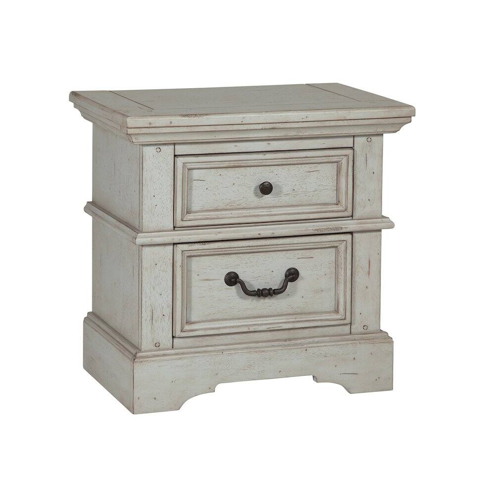 American Woodcrafters - Stonebrook Small Nightstand - Light Distressed Antique - Gray