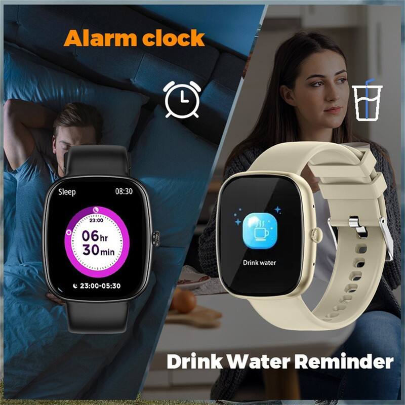 Alarm clock  
Sleep 08:30 23:00 06hr 30min  
Drink water 23:00-05:30  
Drink Water Reminder