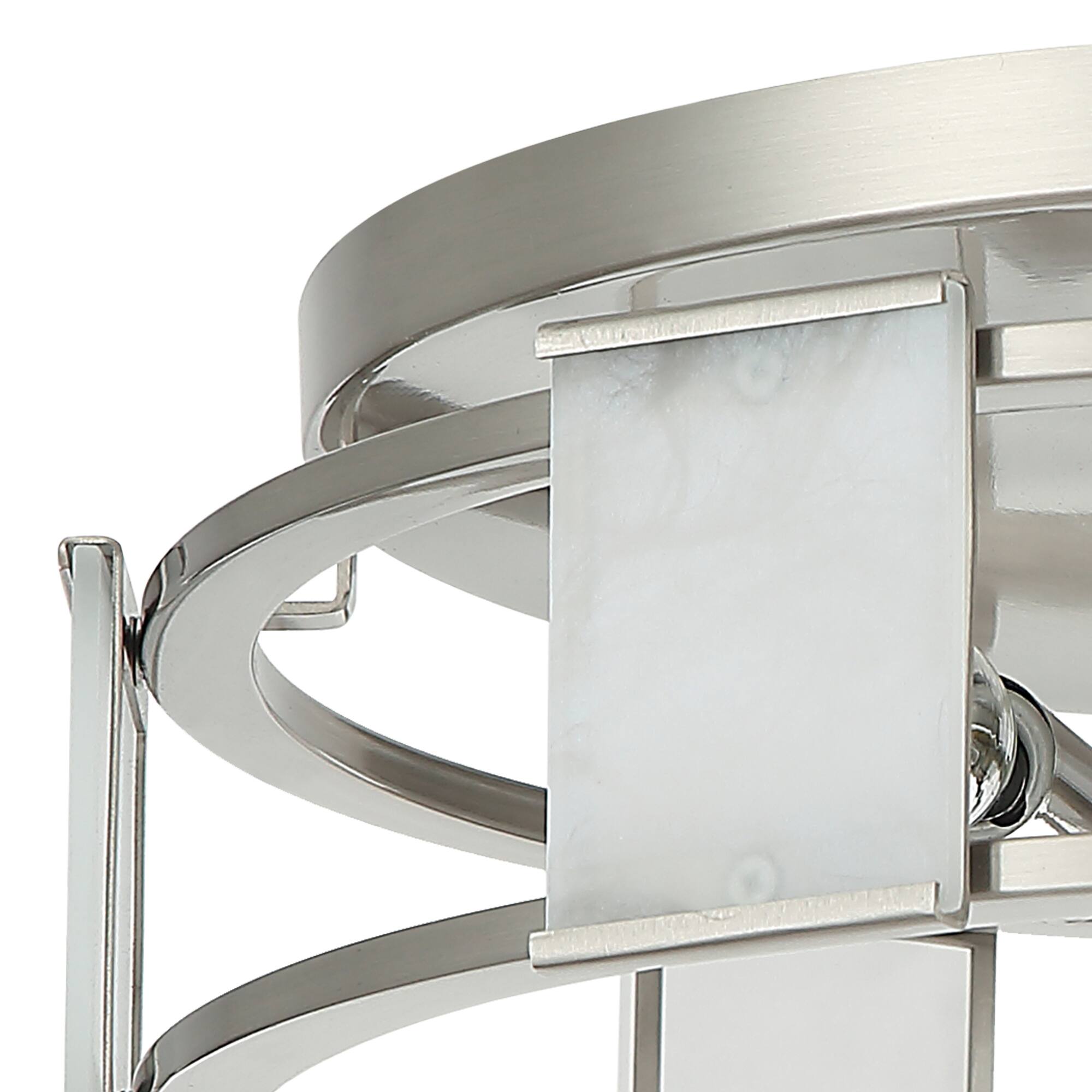 Alt View 7. Parrot Uncle - Modern Silver 3-Light Flush Mount Ceiling Light - Silver.