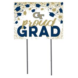 Jardine - Georgia Tech Yellow Jackets 18'' x 24'' Grad Yard Sign - White