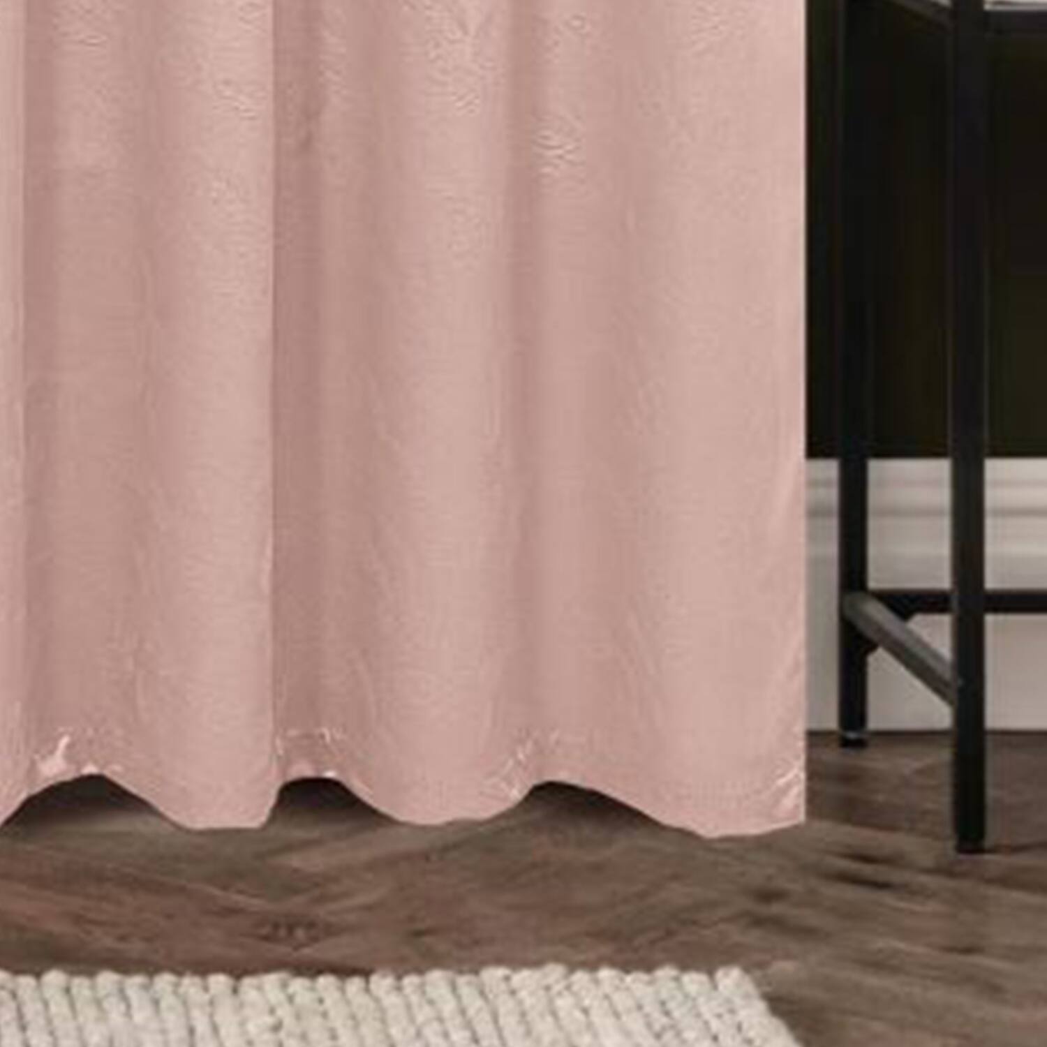 Alt View 2. Olivia Gray - Olivia Gray 100% Polyester 200 GSM Arlo Embossed Blackout Grommet Curtain Panel 54" x 84" Blush - Blush.