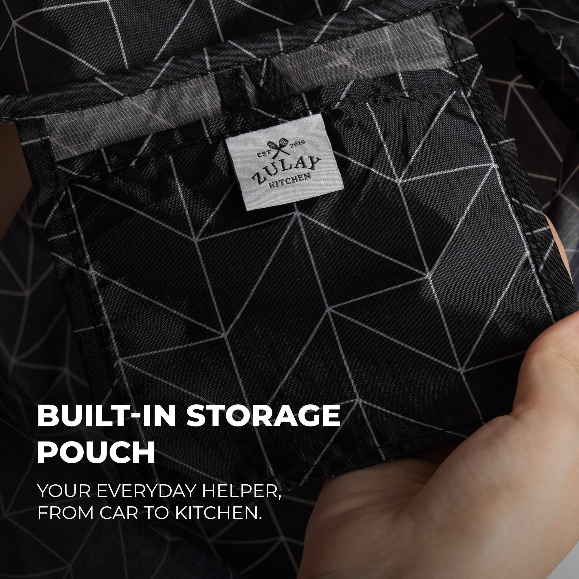 2015 EST ZULAY KITCHEN  
BUILT-IN STORAGE POUCH  
YOUR EVERYDAY HELPER, FROM CAR TO KITCHEN.