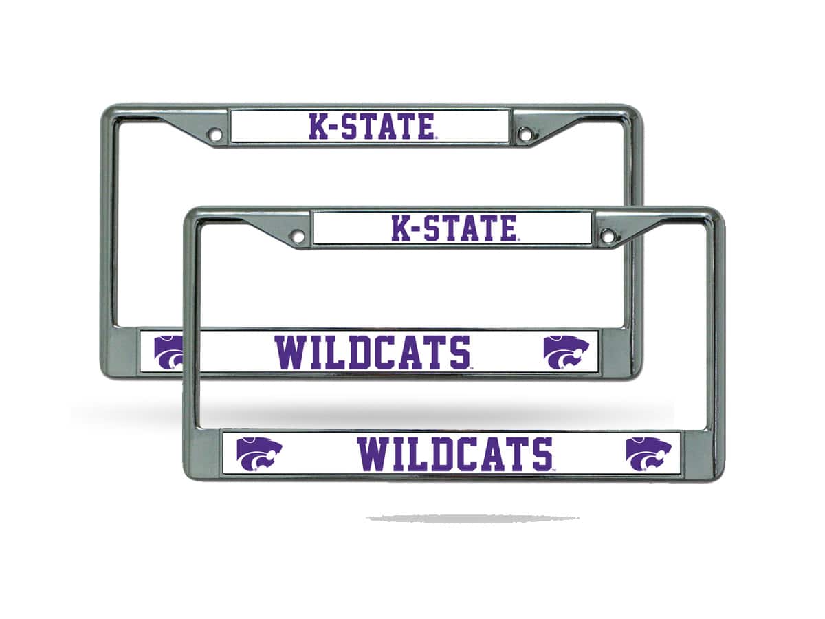 Rico Industries - Kansas Sate Wildcats Chrome Metal License Plate Frame Set - Set of 2 Frames - Multi