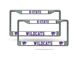 Rico Industries - Kansas Sate Wildcats Chrome Metal License Plate Frame Set - Set of 2 Frames - Multi