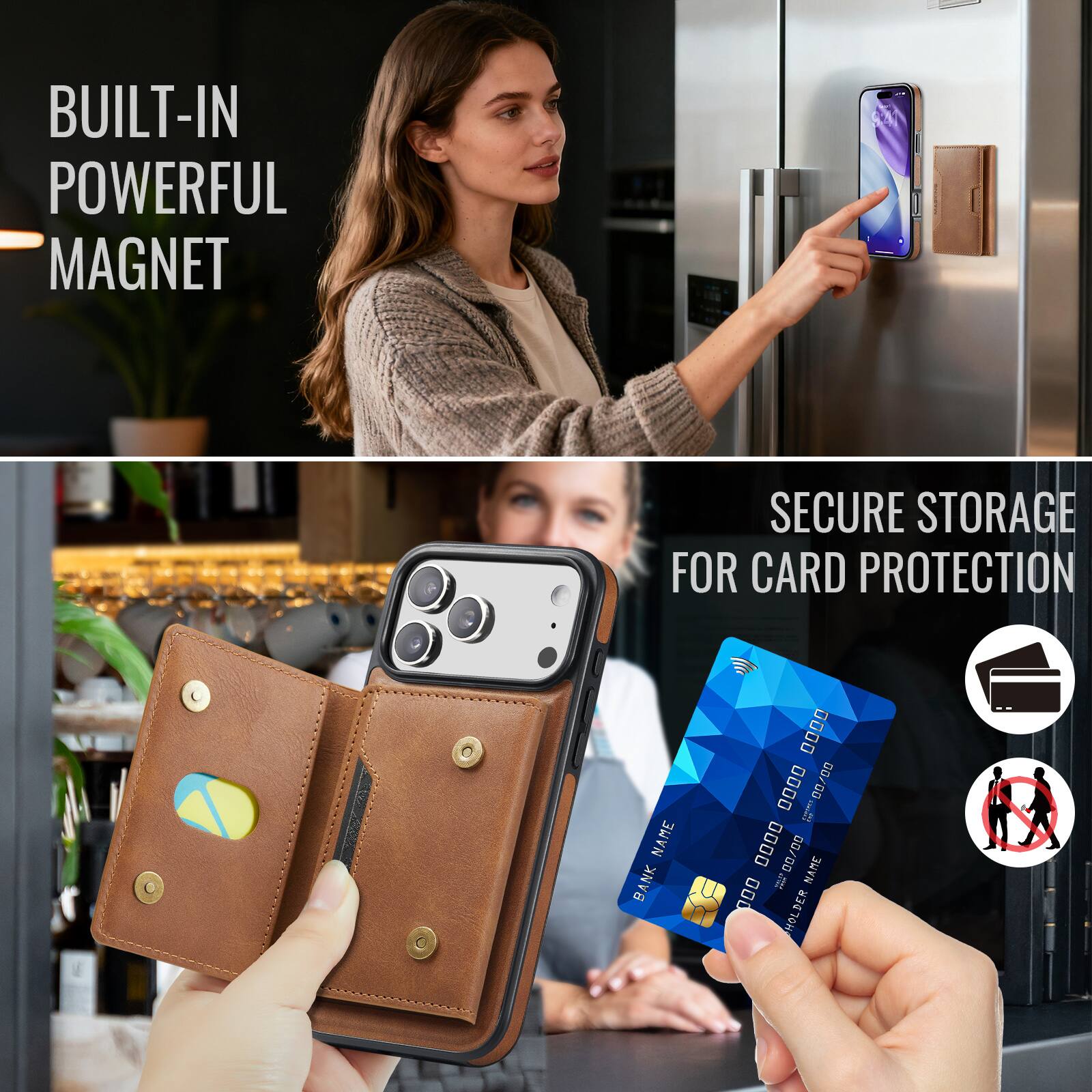 BUILT-IN POWERFUL MAGNET  
SECURE STORAGE FOR CARD PROTECTION  

BANK NAME  
0000 0000 0000 0000  
00/00  
NAME  
HOLDER