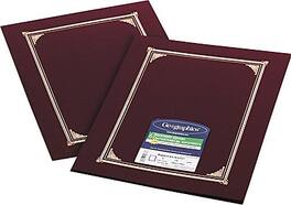 Geographics - Linen Certificate Covers, 12-1/2" x 9-3/4", 6/Pack, Burgundy - Purple