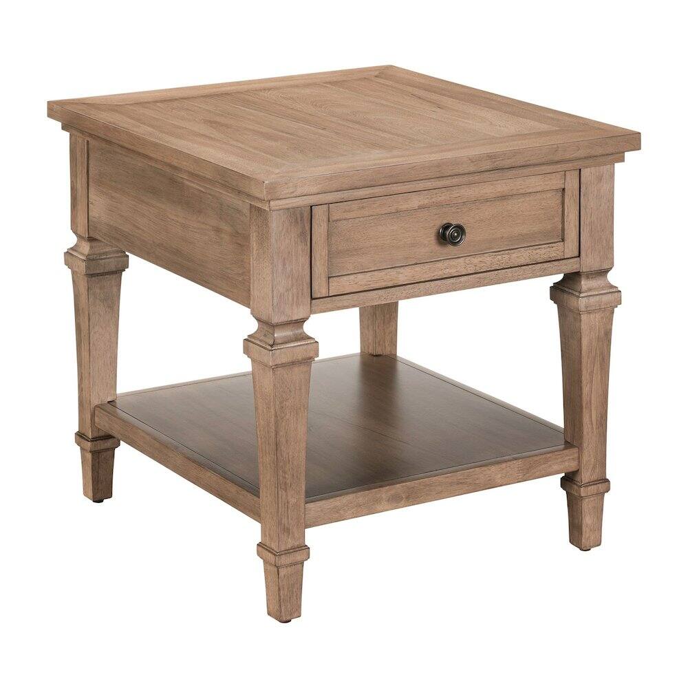 Front. Liberty Furniture Industries - Haven Hills End Table for Living Room Traditional - Camel Beige Birch Wood - Camel Beige.