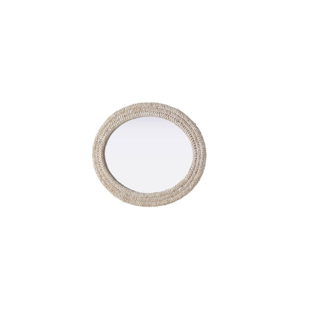 Alt View 2. Elegant Decor - Oval Cornhusk Mirror 27x36 in Linen White - Linen White.